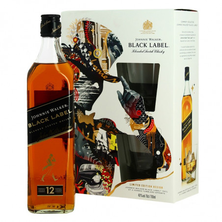 COFFRET J.WALKER BLACK LABEL + 2 VERRES