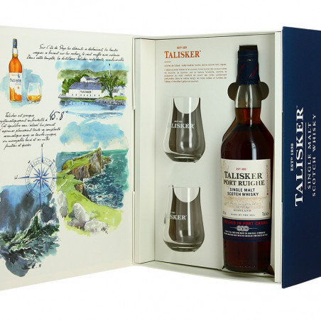 COFFRET TALISKER PORT RUIGHE + 2 VERRES